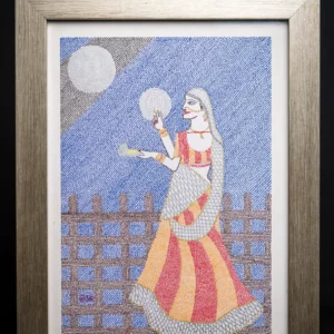 lady watching moon
