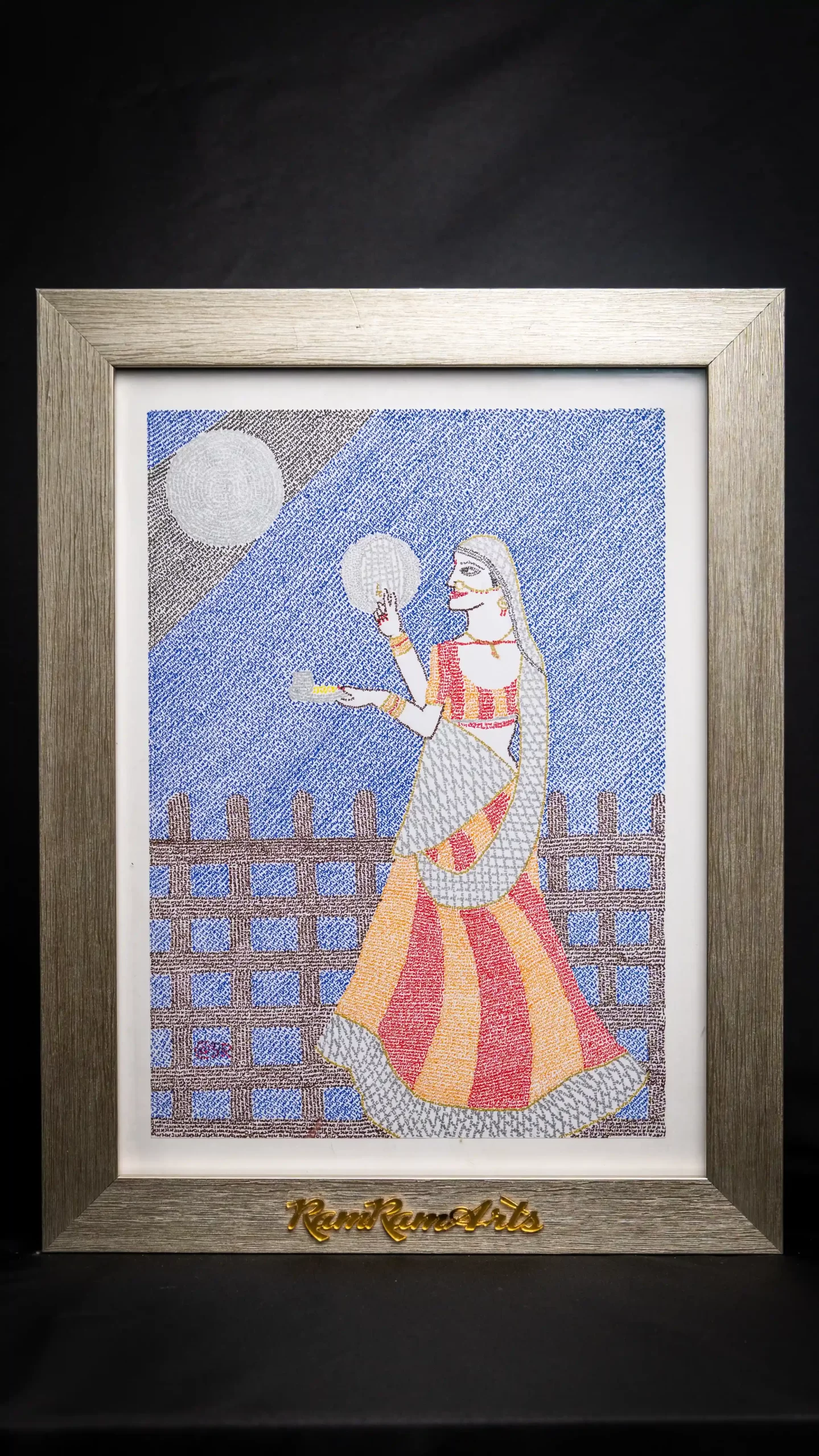 lady watching moon